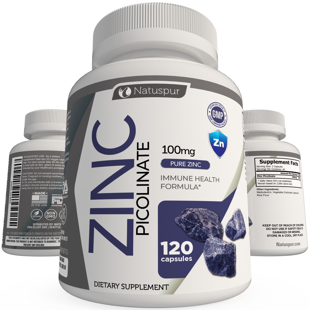 Zinc Picolinate 100mg Capsules – High Potency Immune Support Supplement