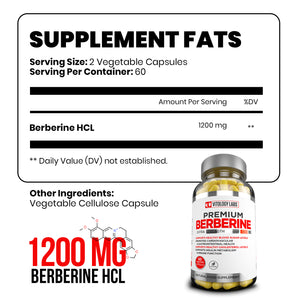 Premium Berberine HCL Supplement 1200mg