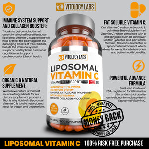 Liposomal Vitamin C 2000mg Ultra Potent High Absorption Ascorbic Acid, Supports Immune System